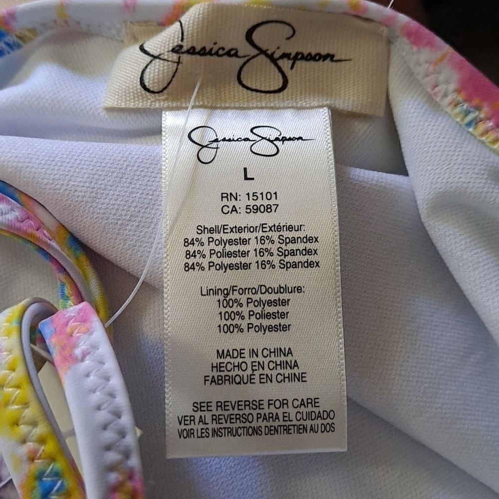 Jessica Simpson Tankini Top Spritz Multi Large - Picture 3 of 6